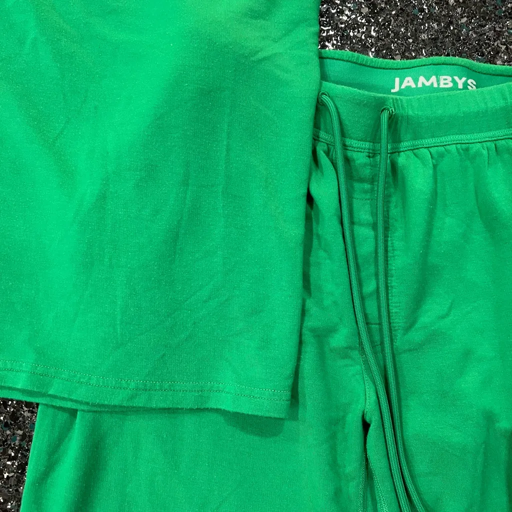 Jambys JamTee & Long Jambys 2 Piece Green Sleep Set Top XXS Bottom Women’s S Size undefined - Image 2