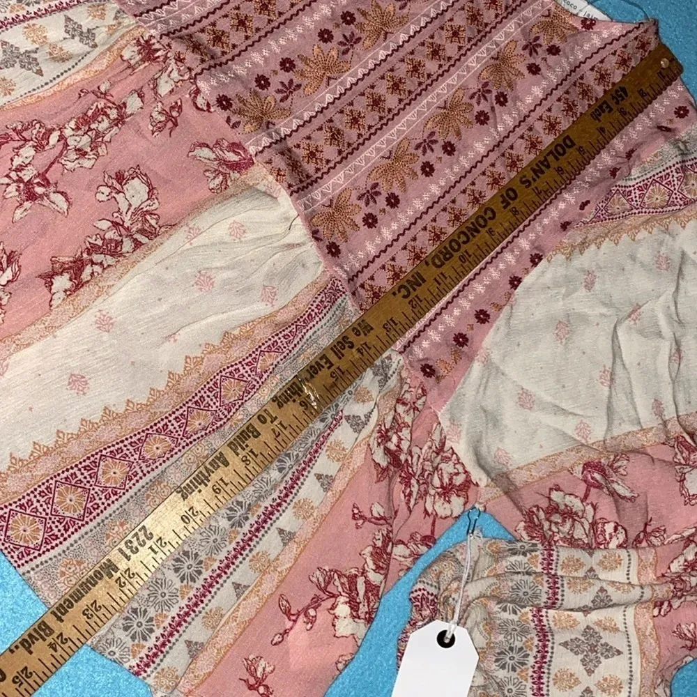 COCO + JAIMESON patchwork embroidered style blousy long sleeves NEW size S - Image 9