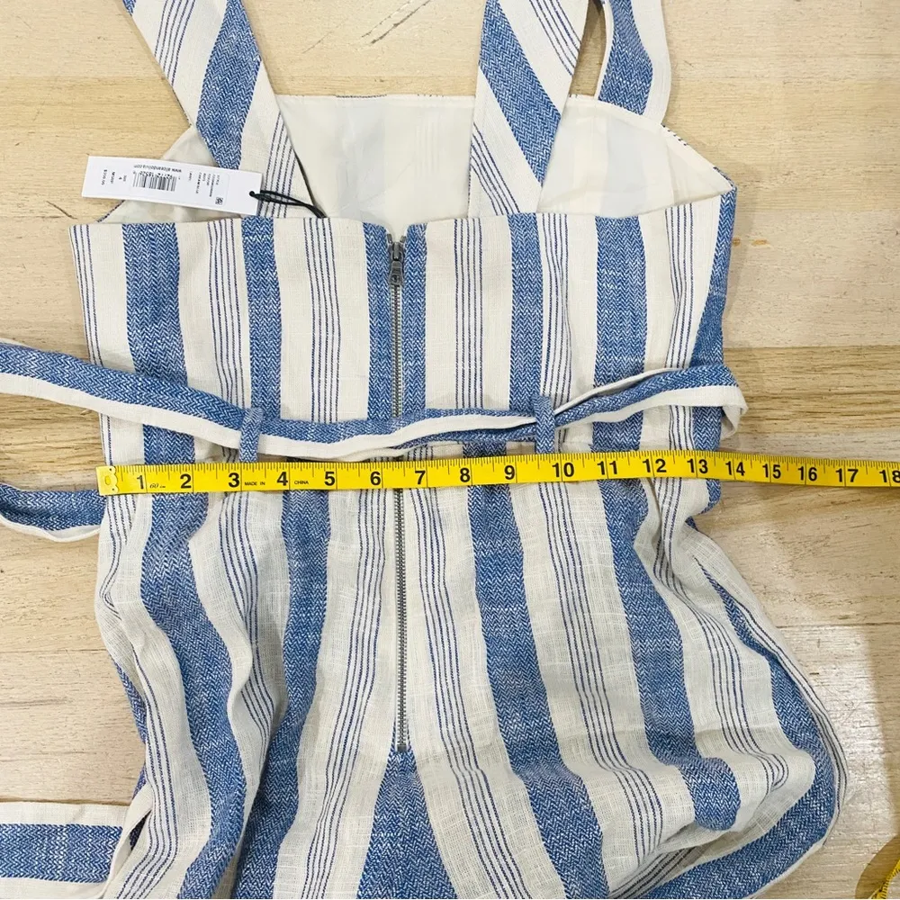 Alice + Olivia stripe Jumpsuit Cream / Blue - Image 12