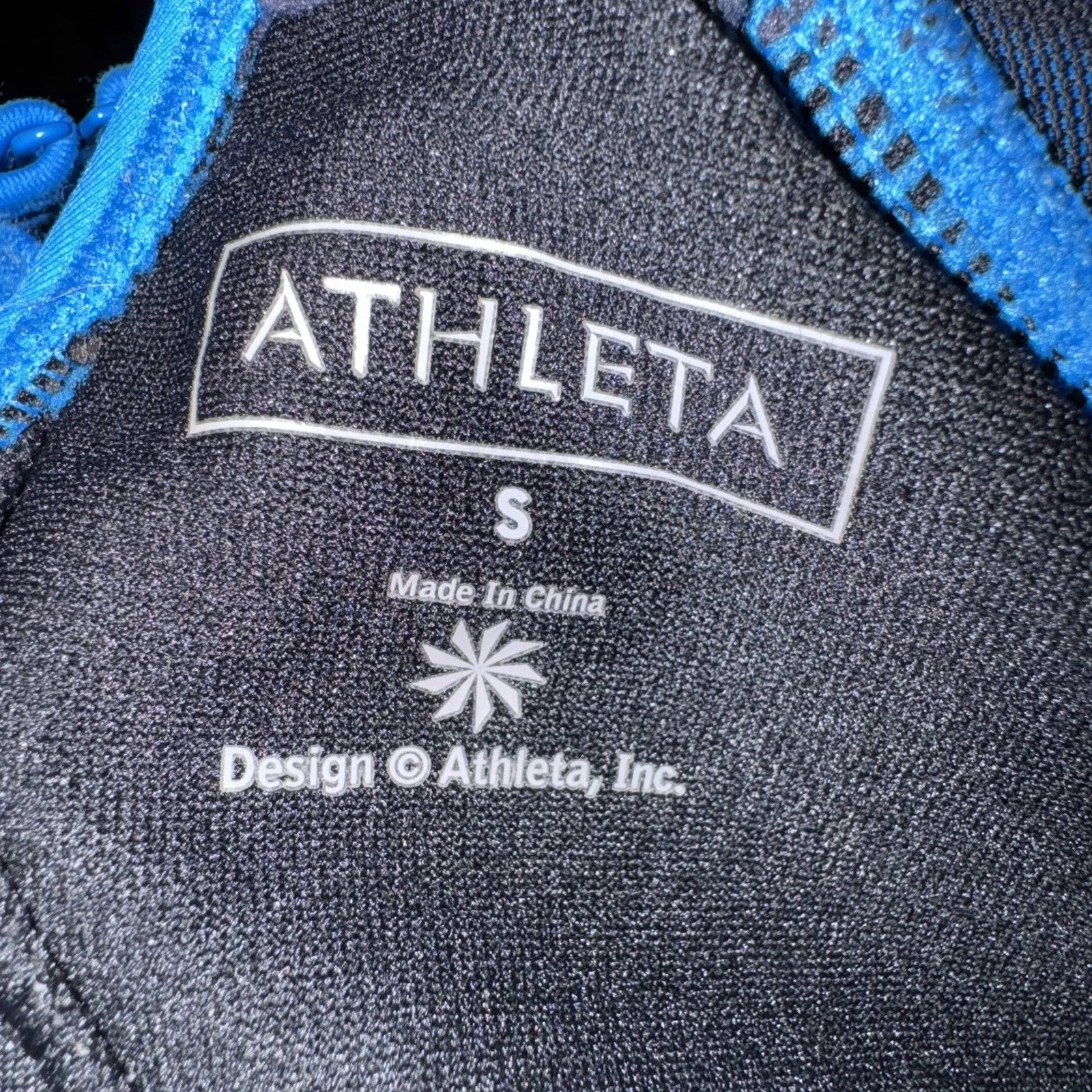 Athleta Racerback Sports Bra High Impact Blue Womens Size S No Pads Hook Clasp - Image 4