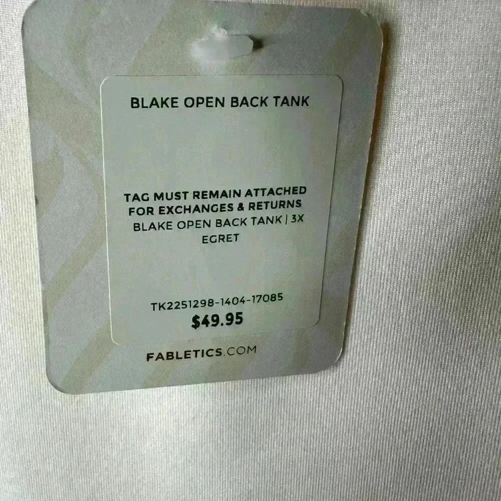 Fabletics Blake Dry-Flex Open Back Tankcream size 3X - Image 3
