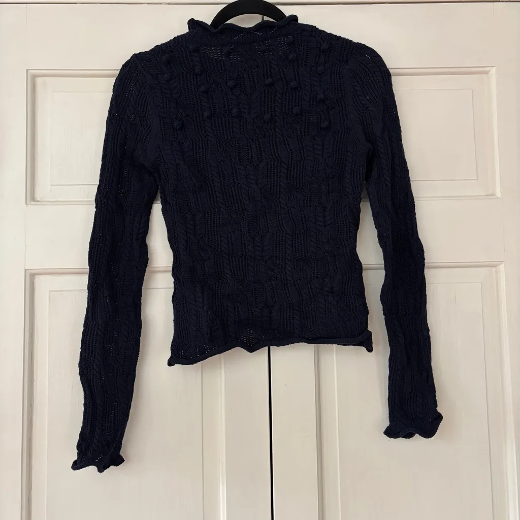 Ulla Johnson Celeste Sweater Midnight Popcorn Navy Blue Knit Pullover Size Small - Image 11