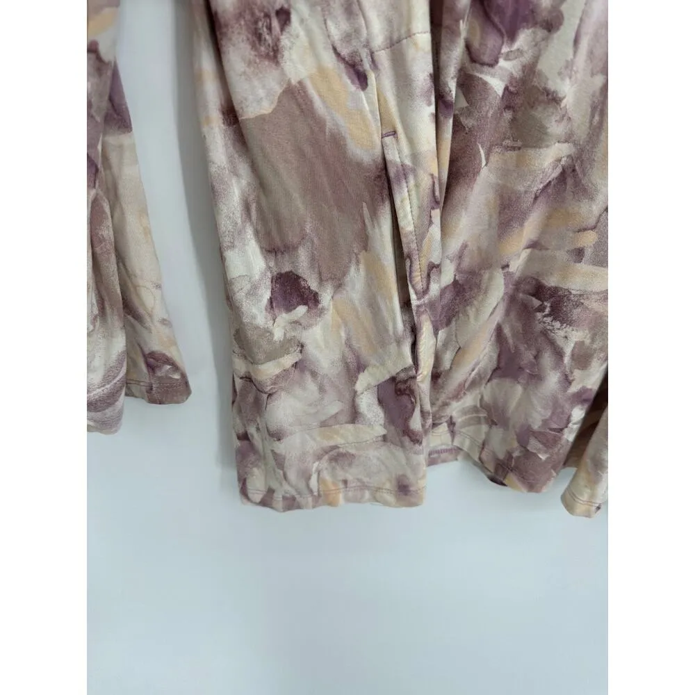 Logo Lori Goldstein Tunic Women Pastel Floral Stretch Pockets Size XL Spring Top - Image 4