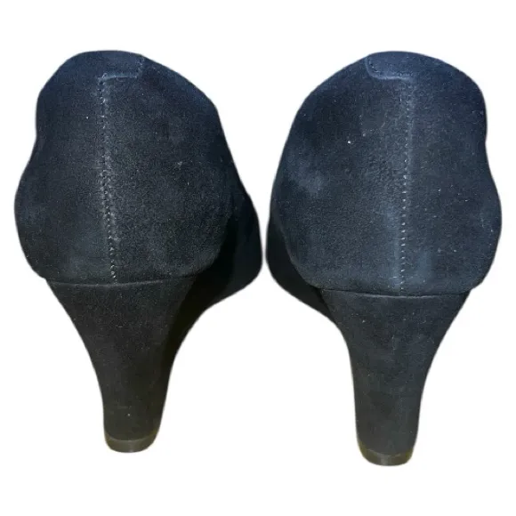 Vionic Camden Suede Wedge Heels Black Size 7‎ (Wide) - Image 4