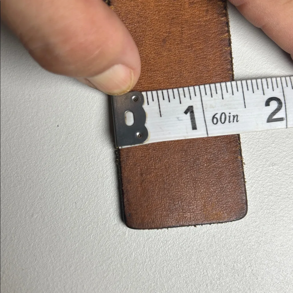 Lucky Brand Leather Belt 37.5" Long 1.5" Wide Vintage Lucky Brand Jeans Belt - Image 12