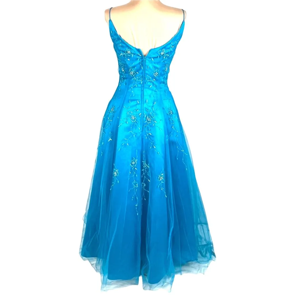 Alyce Designs Blue Sleeveless Ball Gown 4 Beaded Formal Sweet 16 Quinceañera - Image 3