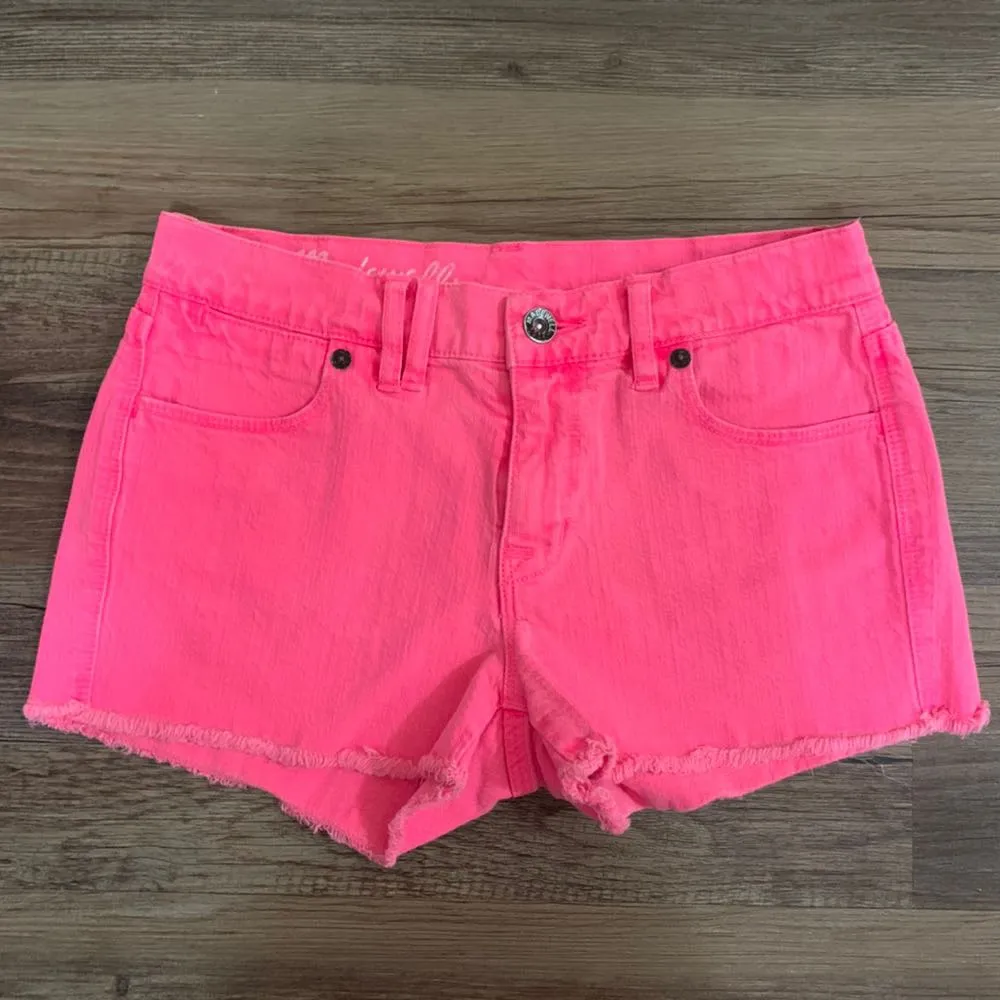 Hot Pink Denim Shorts Size 24 - Image 2