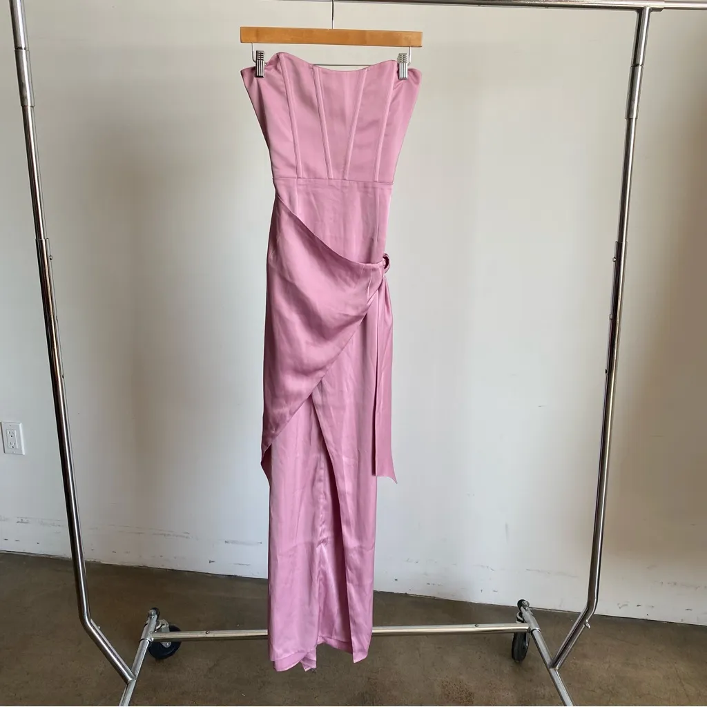 $415 NWT V. Chapman “June” Strapless Wrap Gown in Mauve Mist Sz 4 Pink - Image 3