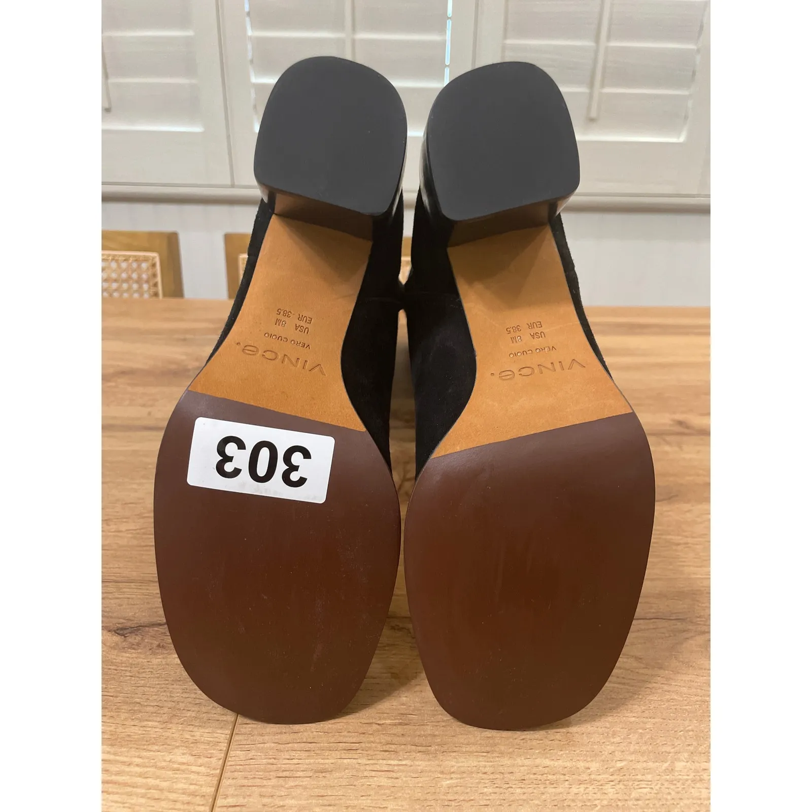 Vince Maggie Knee High Boots Black Suede Size 8 NWOB Riding Boots Round Toe - Image 10