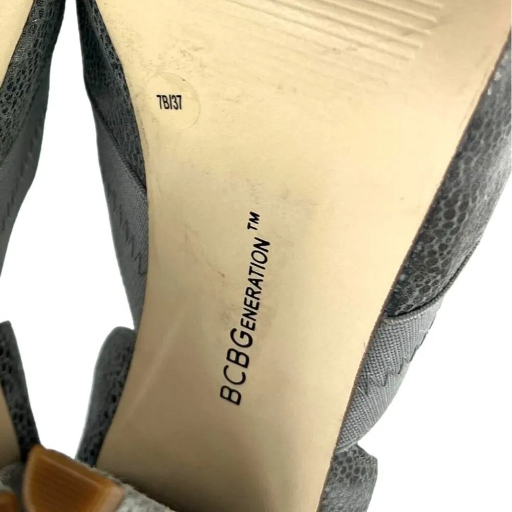 BCBGeneration Angelique Platform Stiletto Heels Size 7 Steel Grey Ash Open Toe - Image 7