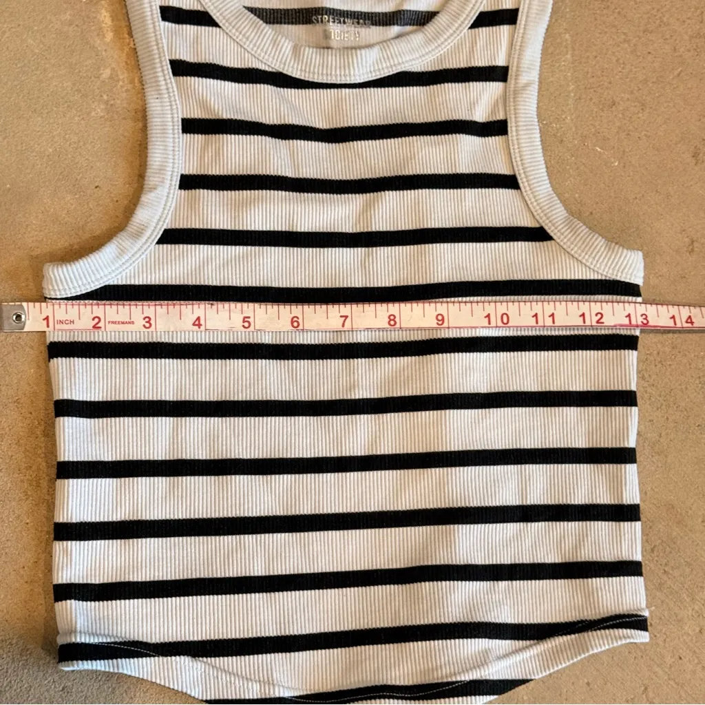 Streetwear Society Black and White Striped Tank Top - Image 5