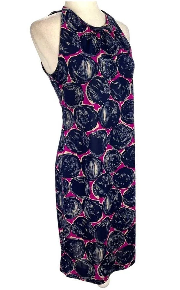 Tory Burch Flinnia Printed Dress Wild Orchid Knee Length Fitted Sleeveless Small - Image 4
