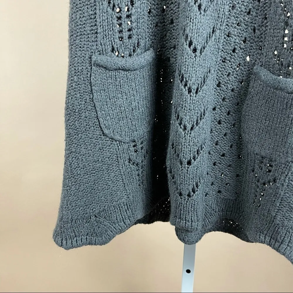 La Classe Couture Large Crochet Knit Tank Sweater Dress Chunky Grannycore Beach Gray - Image 3