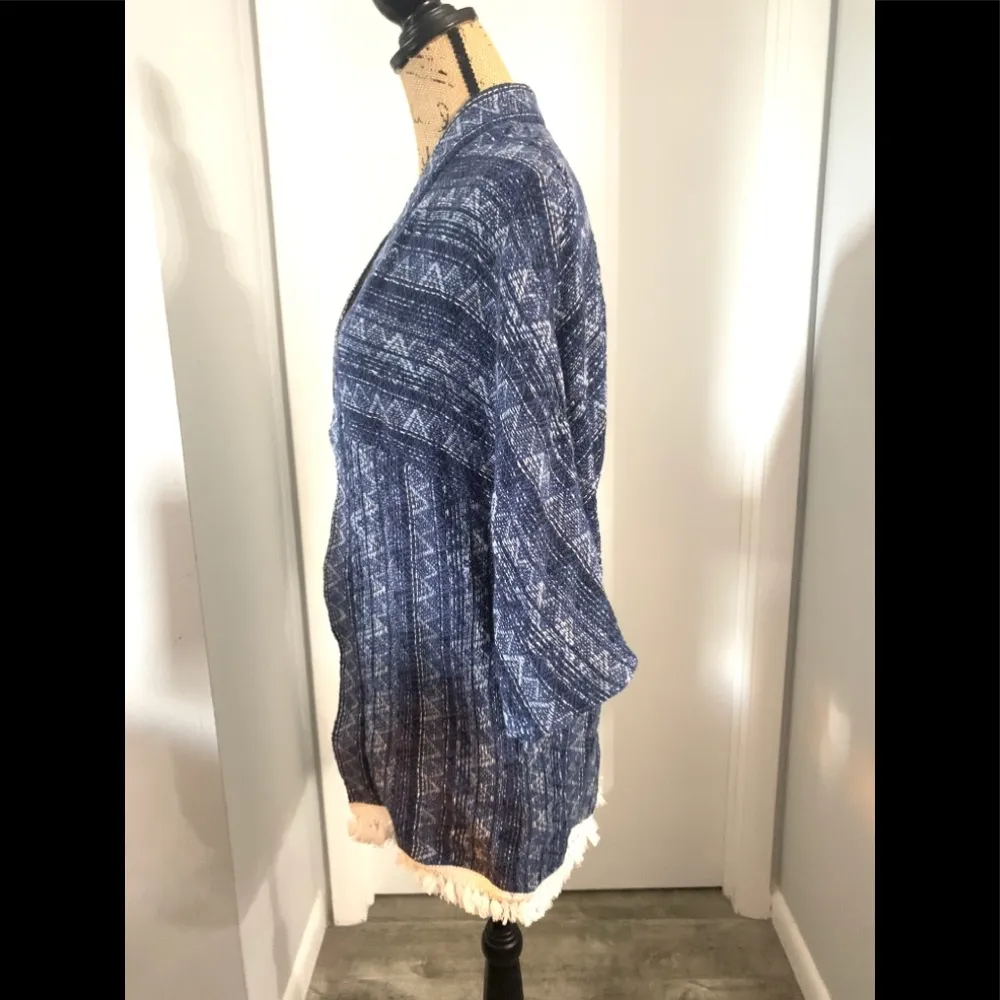 Michael Kors Blue Print Fringe Jacket - Image 8