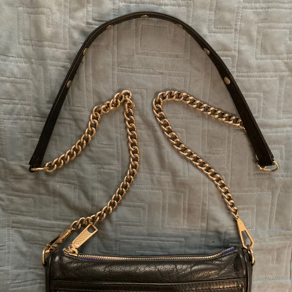 Rebecca Minkoff Mini MAC monogram Initial Black Leather Crossbody Bag - Image 5