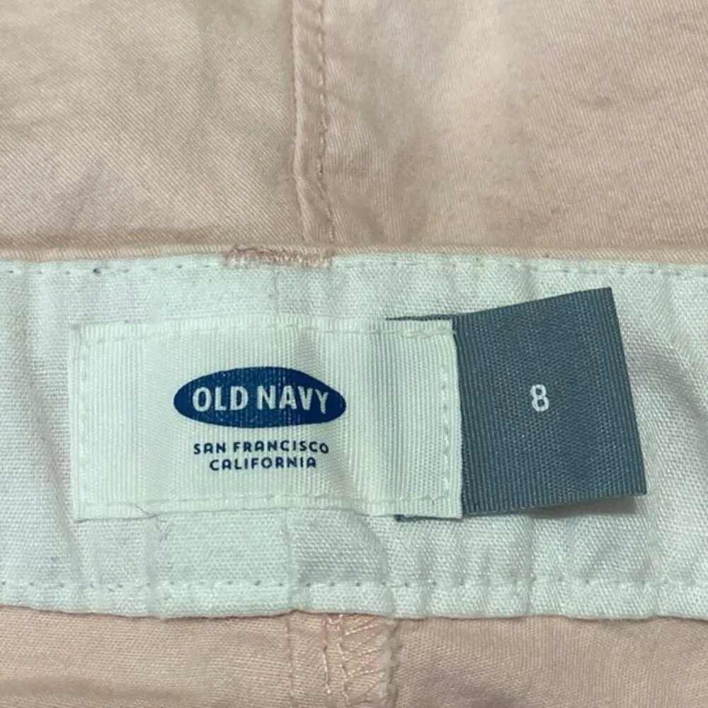 Old Navy Women's Pink Straight Leg Cotton Khaki Chino Bermuda Casual Shorts 8 - Image 4