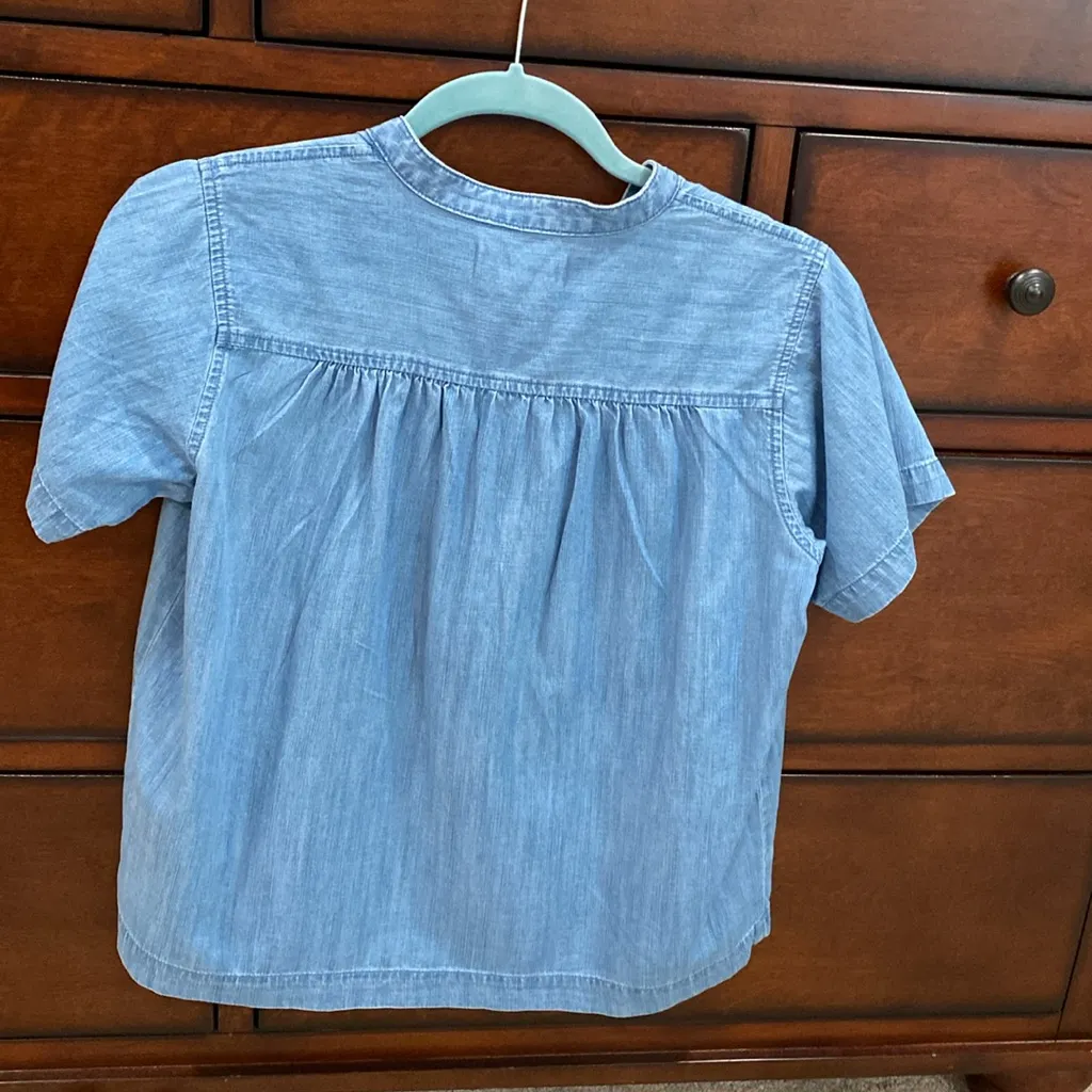 MADEWELL Denim Splitneck Top Size XS - Image 8