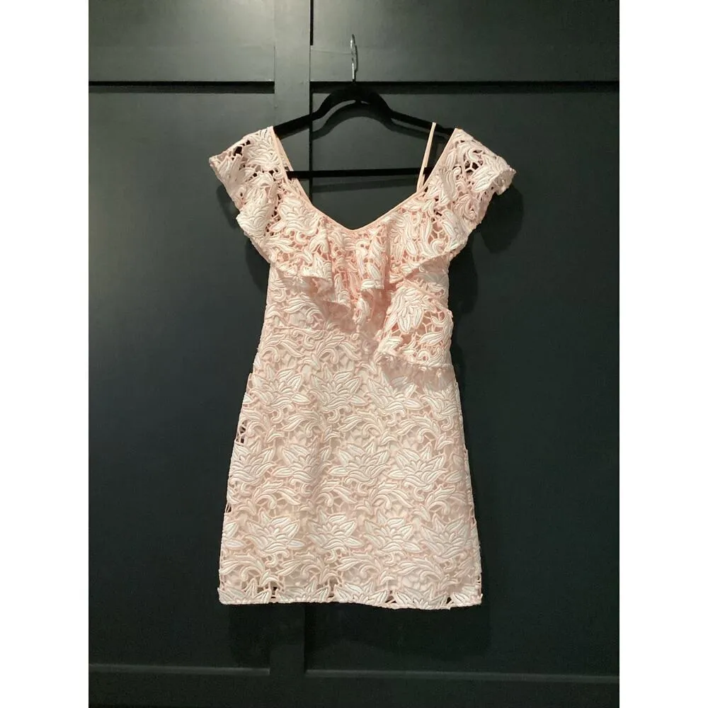 Club Monaco NAWALE DRESS ROBE PINK MIX/ROSE floral tier lace Mini dress nwt 4 - Image 2