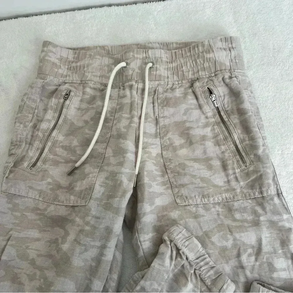 Athleta Tan Camo Print High Rise Cabo Tide Linen Jogger Pants - Image 5