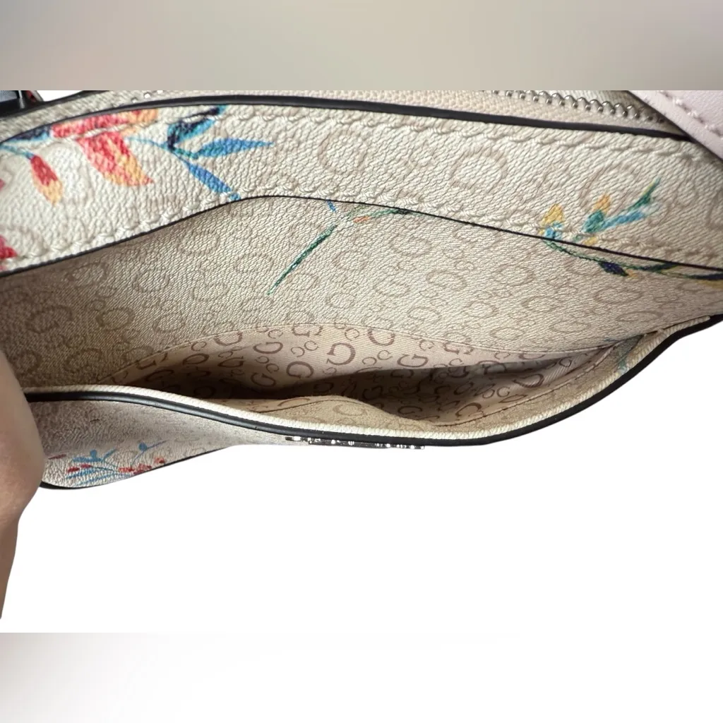 GUESS kalei mini Cream Floral Crossbody handbag purse feminine adjustable spring - Image 2