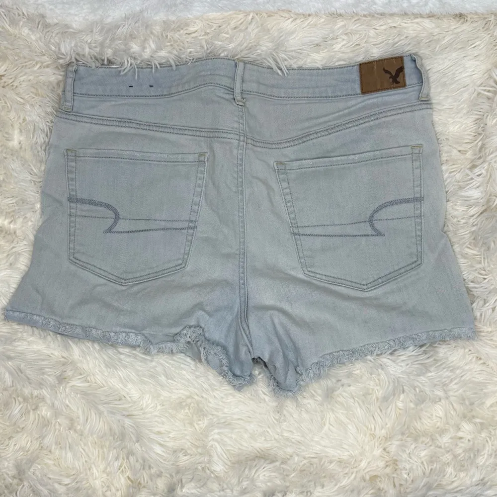 American Eagle Outfitters Blue Jean Shorts Distressed Frayed Hem - Image 2