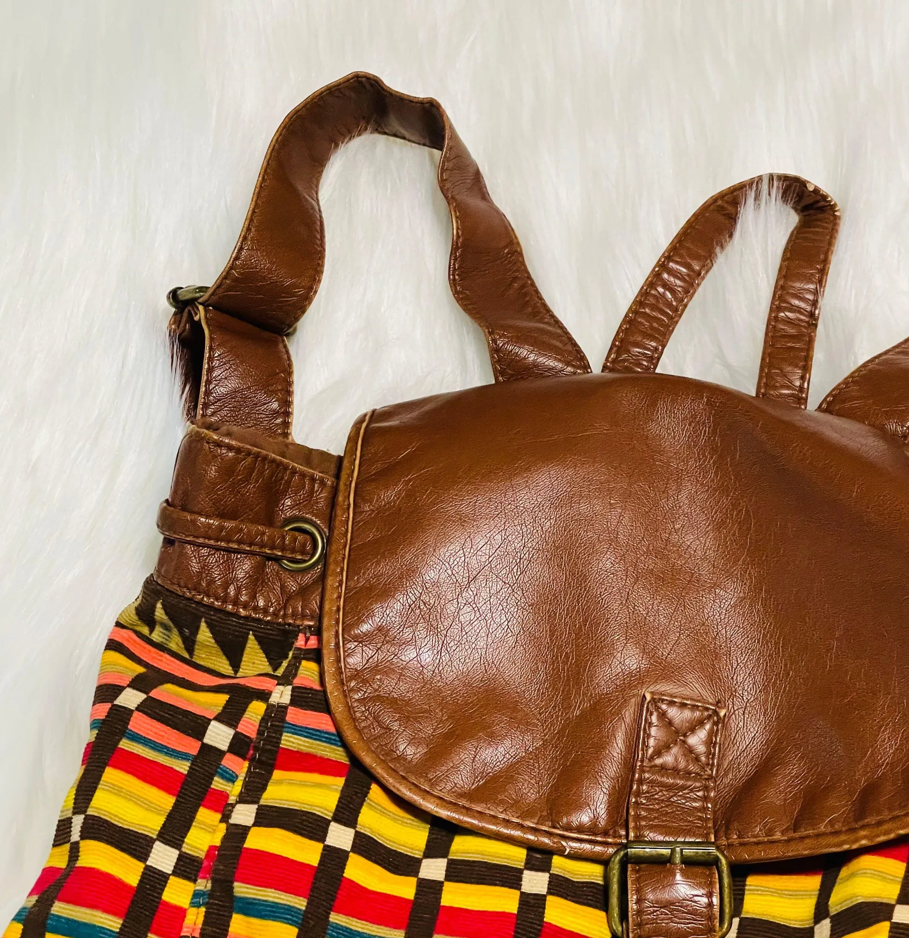 Mudd Boho Tribal Aztec Canvas Backpack - Image 10