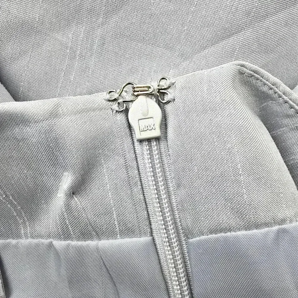 Larry Levine Suits Silver Pencil Zipper Knee‎ Length  Bottom Skirt Plus 18 - Image 6