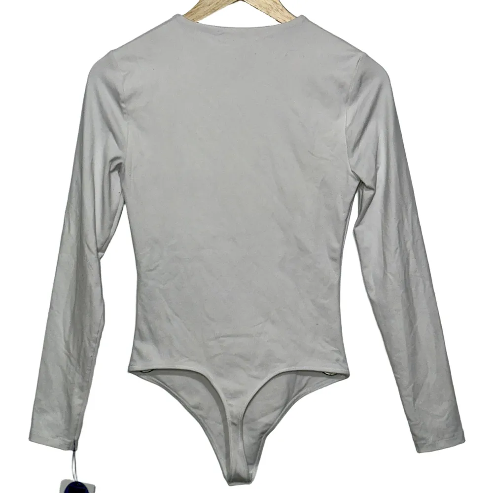 Abercrombie & Fitch Soft A&F White Crew Neck Long Sleeve Bodysuit Size Small S - Image 2