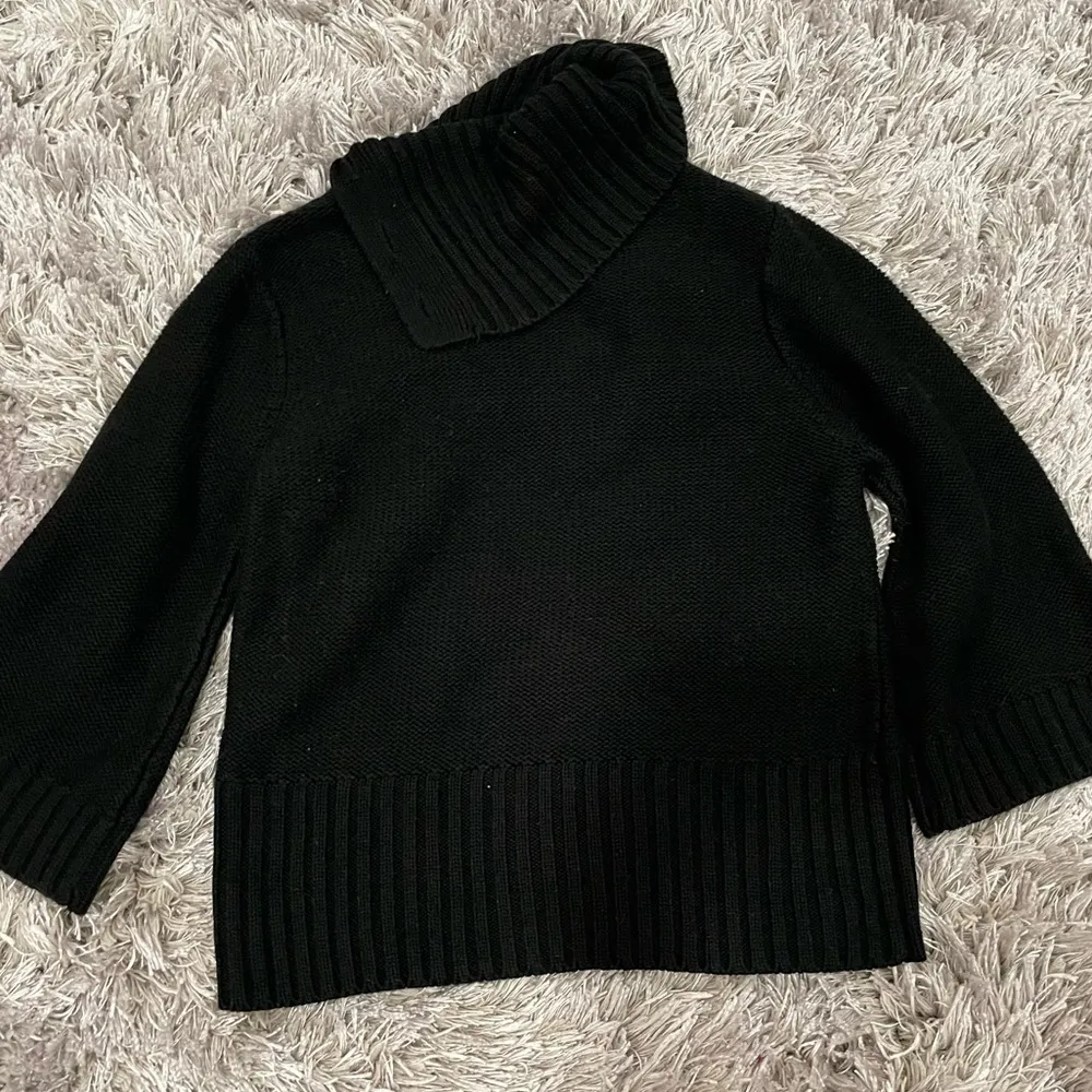 Sundance Black Chunky Scarf Turtleneck Sweater Large L - Image 6