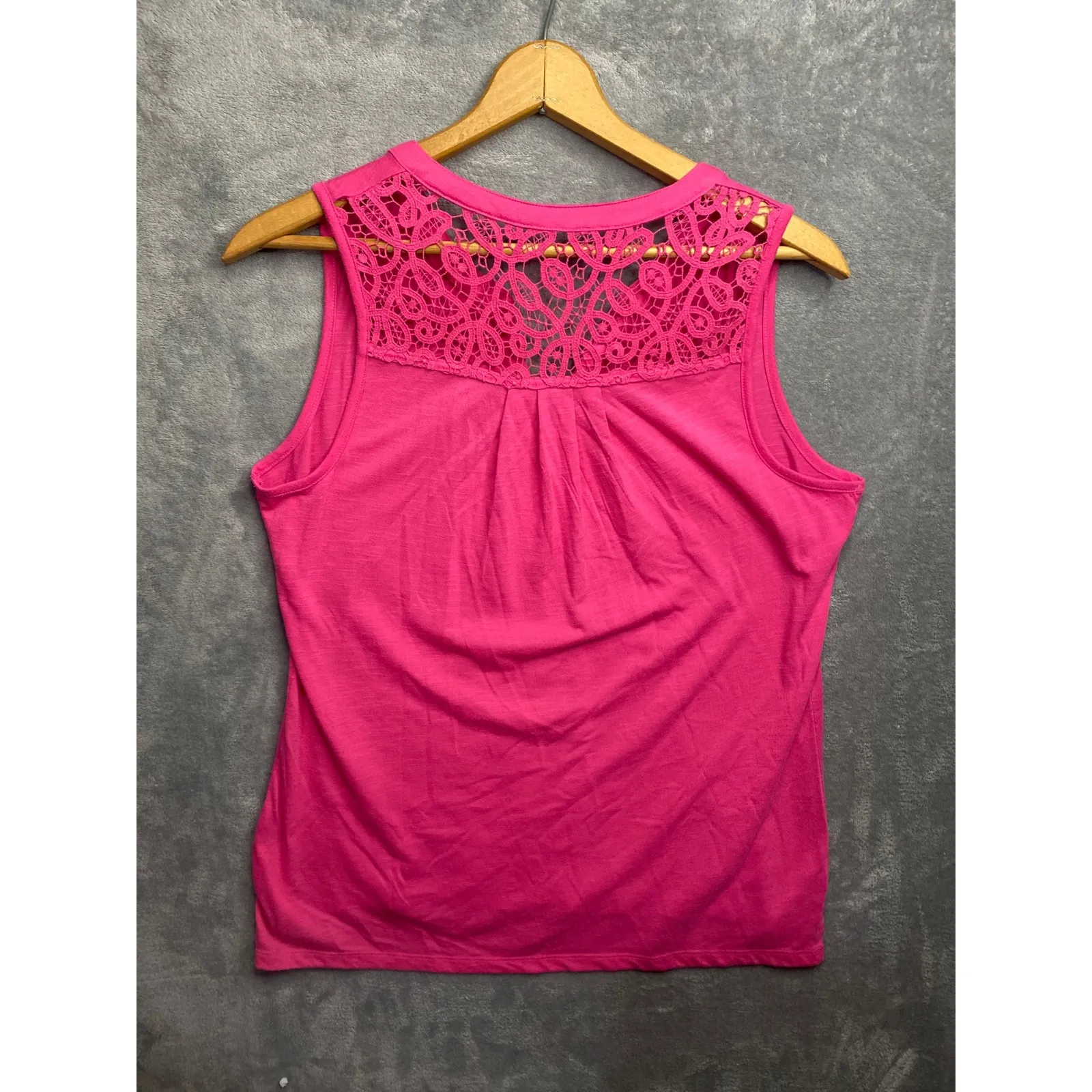 SONOMA LIFE+STYLE Womens Pink Sleeveless Lace Back V Neck Tank Top Shirt M Size L - Image 5