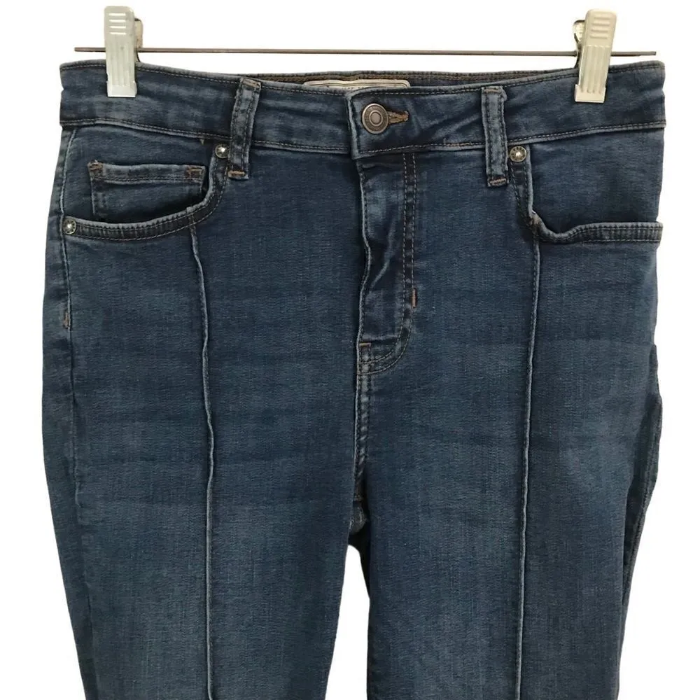 Free People One Island blue pin tuck skinny denim jeans 28* READ - Image 3