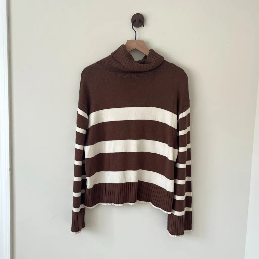 URBAN OUTFITTERS Stripe Wide Sleeve Turtleneck Pullover Sweater Women’s Large - Image 9