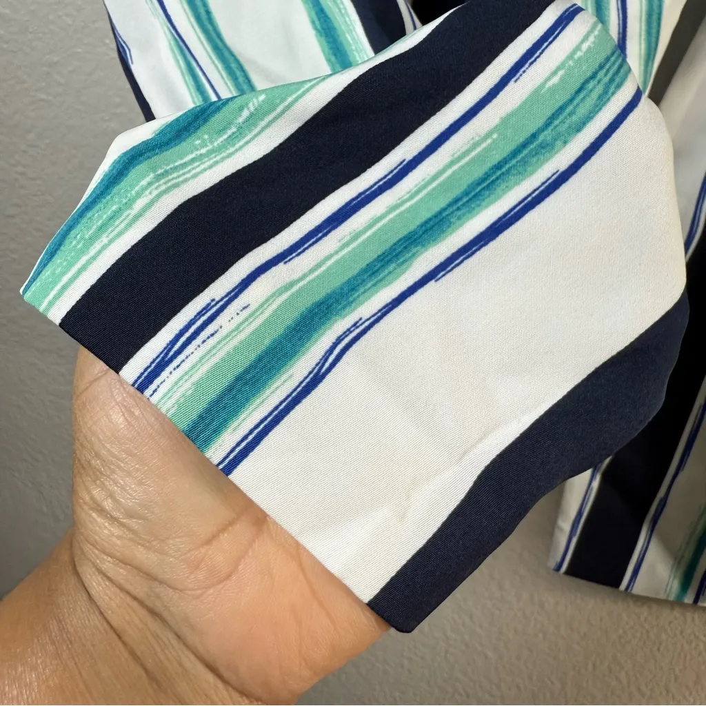 Halogen Striped Women's Blazer - Blue, Green, White SZ:XL - Image 6