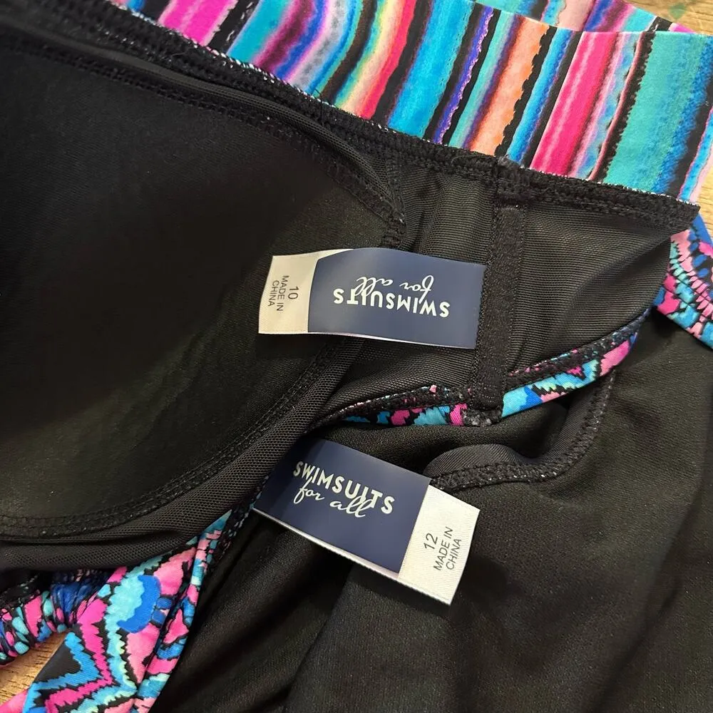 Swimsuits For All Fiesta Avenger Halter Bikini L 10/12 Top Full Coverage Briefs - Image 8