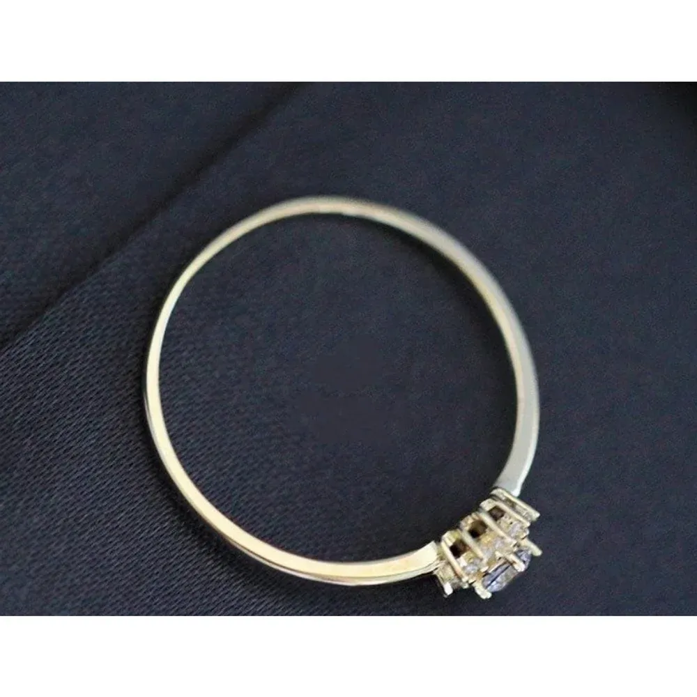 14k Gold‎ Filled Micro Simulated Diamond Sunflower Ring Size 7 - Image 5