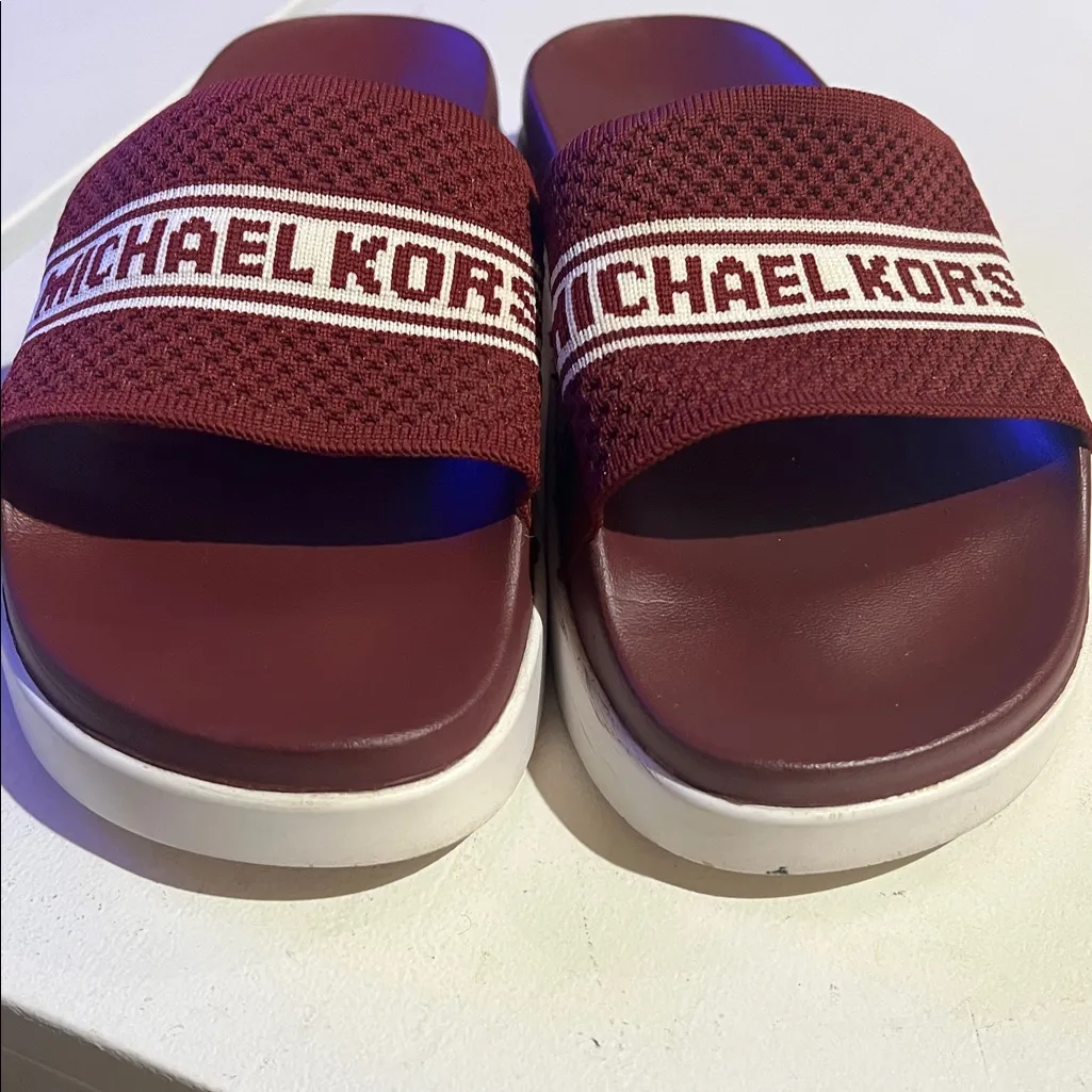 Michael Kors Tyra slide slippers size 10W Red - Image 8