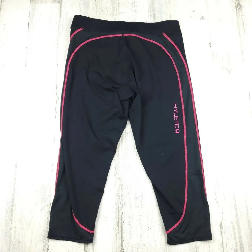 Hylete  Black Womens Cropped Pull on Workout leggings Capri Size Large EUC - Image 2