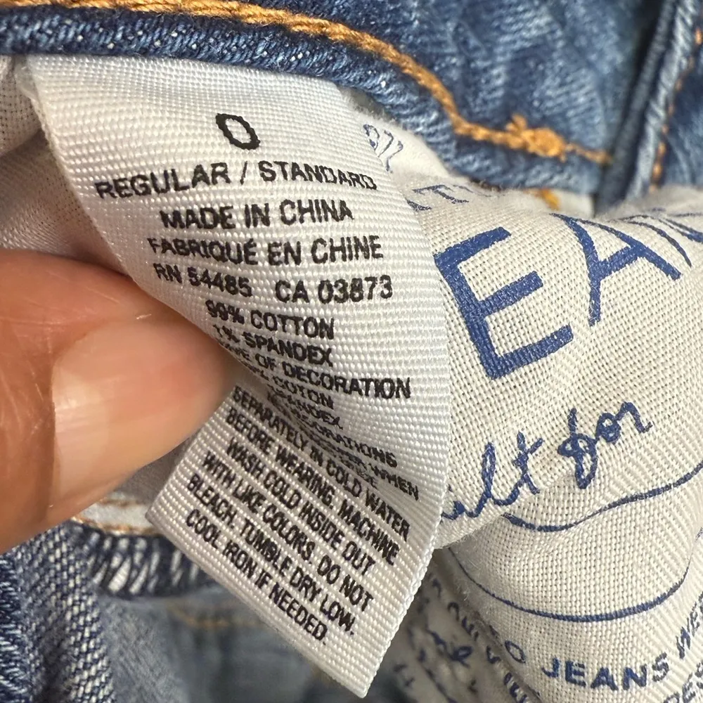 American Eagle Artist Crop Jeans Low Rise Distressed Blue Size 0 Y2K Style - Image 5