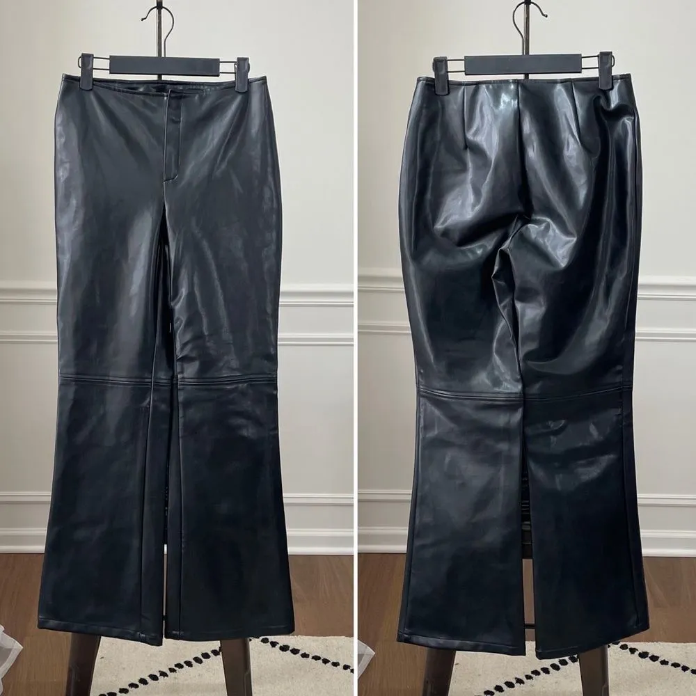 A Byer Faux Leather Bootcut Mini Flare Front Zip Pants 9 - Image 2