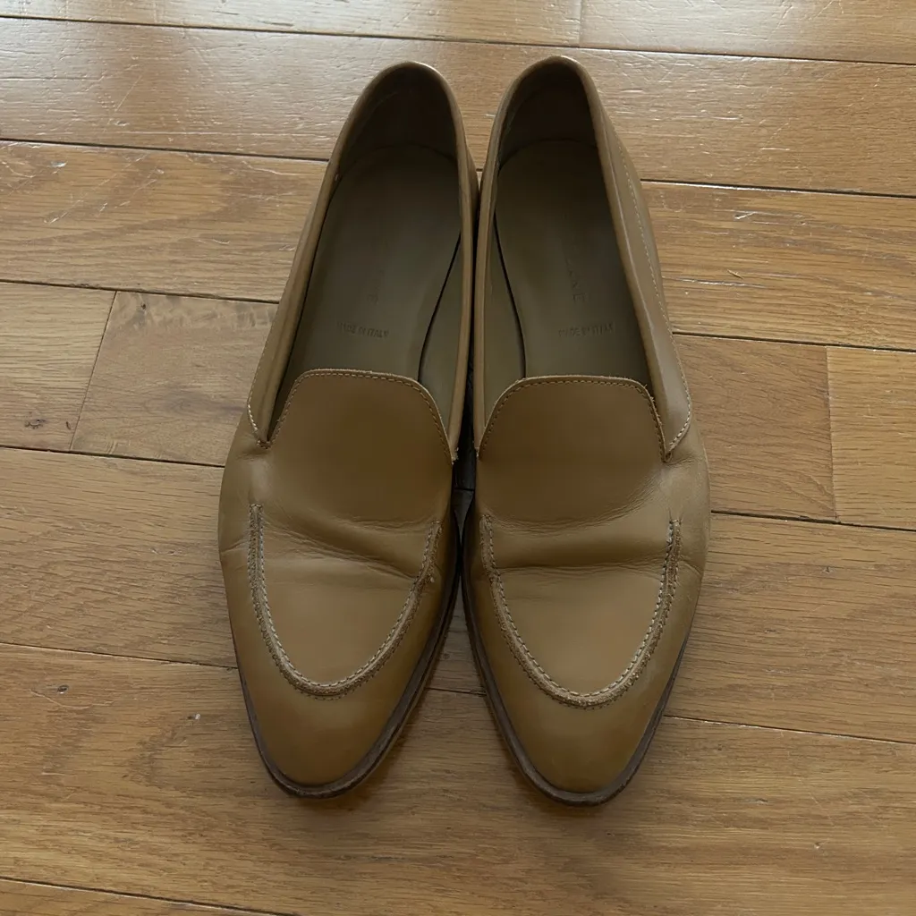 Everlane The Modern Loafer Women’s Size 10 Almond Toe Flat Shoes Tan Beige Nude - Image 4