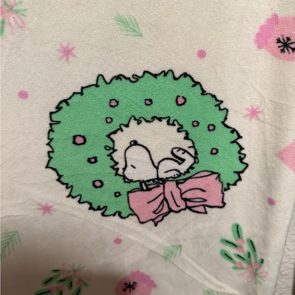 Peanuts Snoopy Green and Pink Pajama Pants White - Image 4