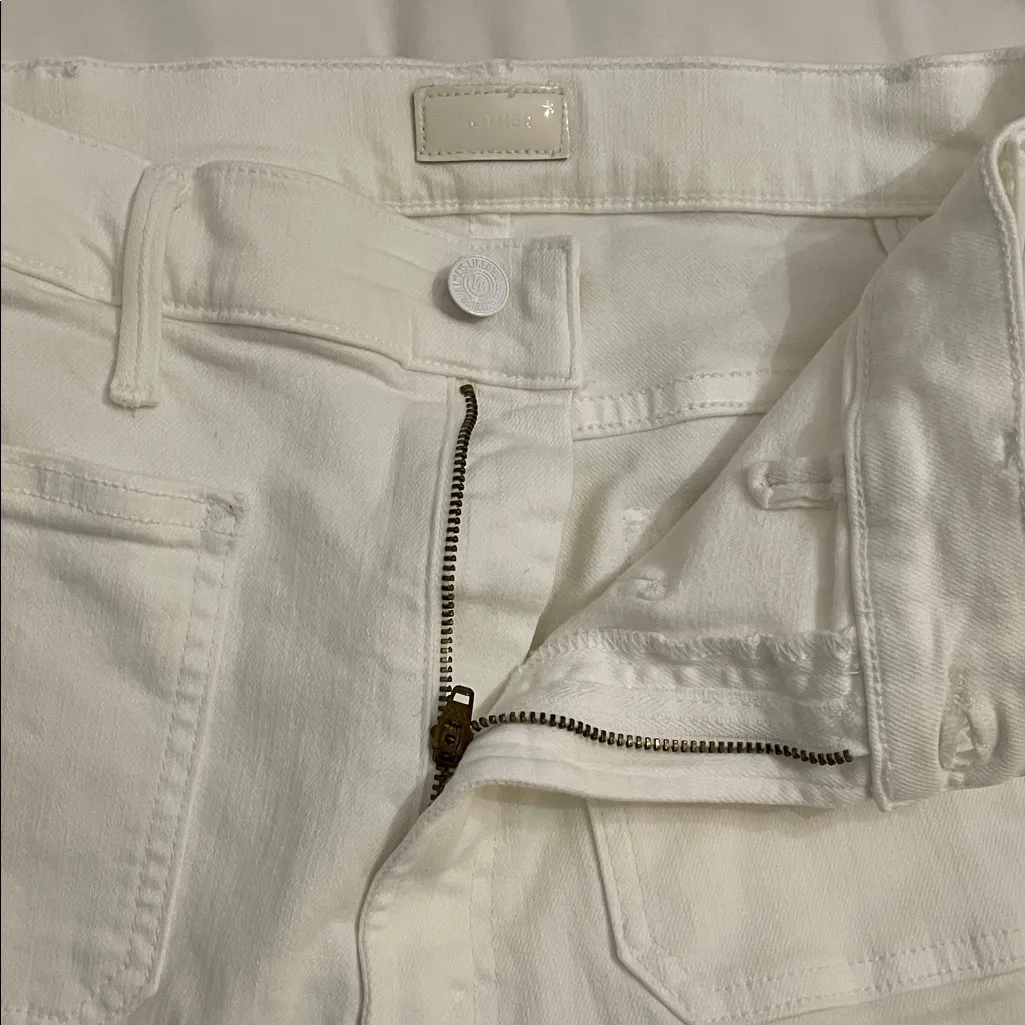 Mother White The Hustler Patch Pocket Ankle Jeans Womens Size 30 10367 - Image 4