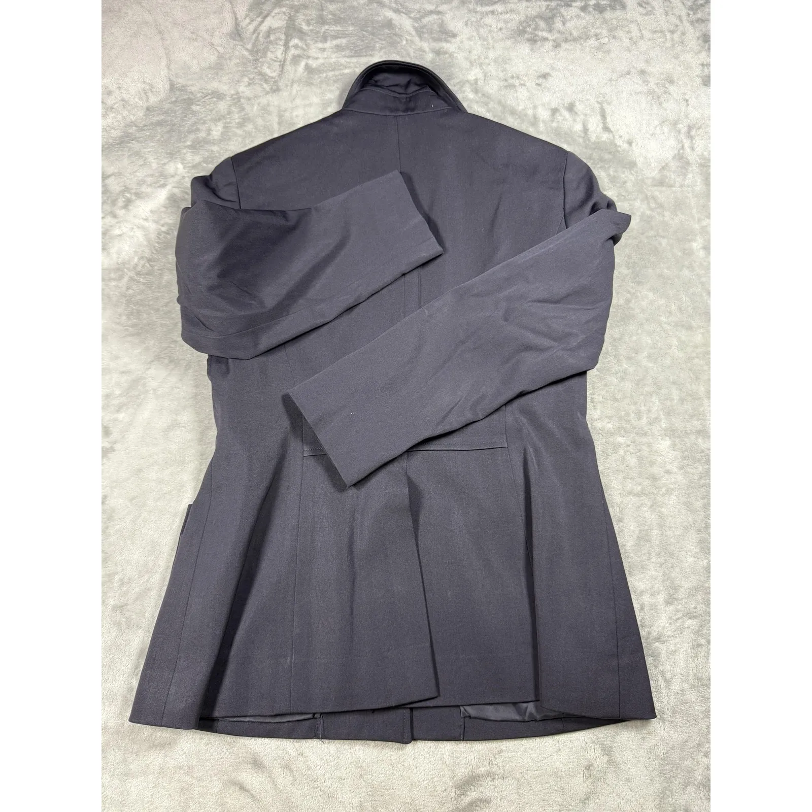 Etcetera‎ Blazer Womens 4 Navy Wool Blend 4 Button Patch Pockets Lined Stretch - Image 8