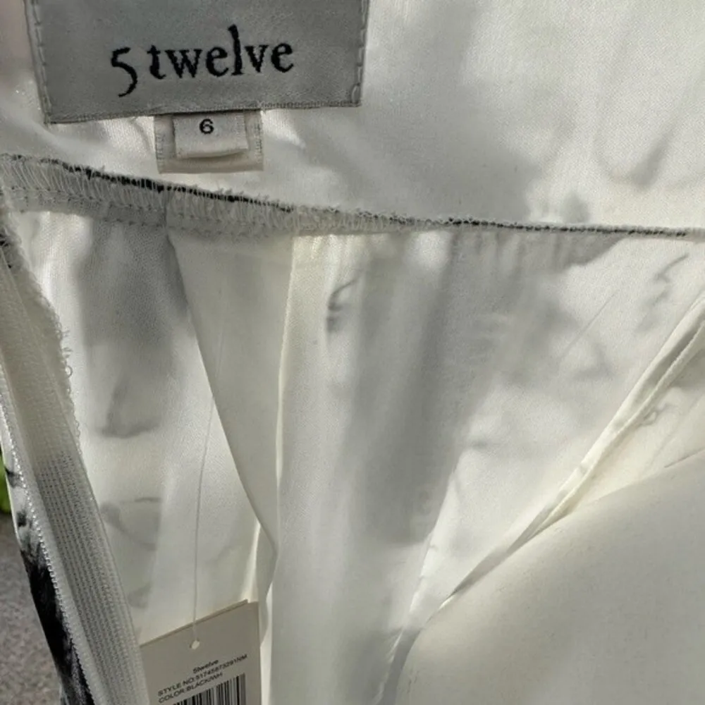 5 Twelve NWT Women's Floral Watercolor Artsy Halter Open Back Maxi Dress 6 White - Image 7