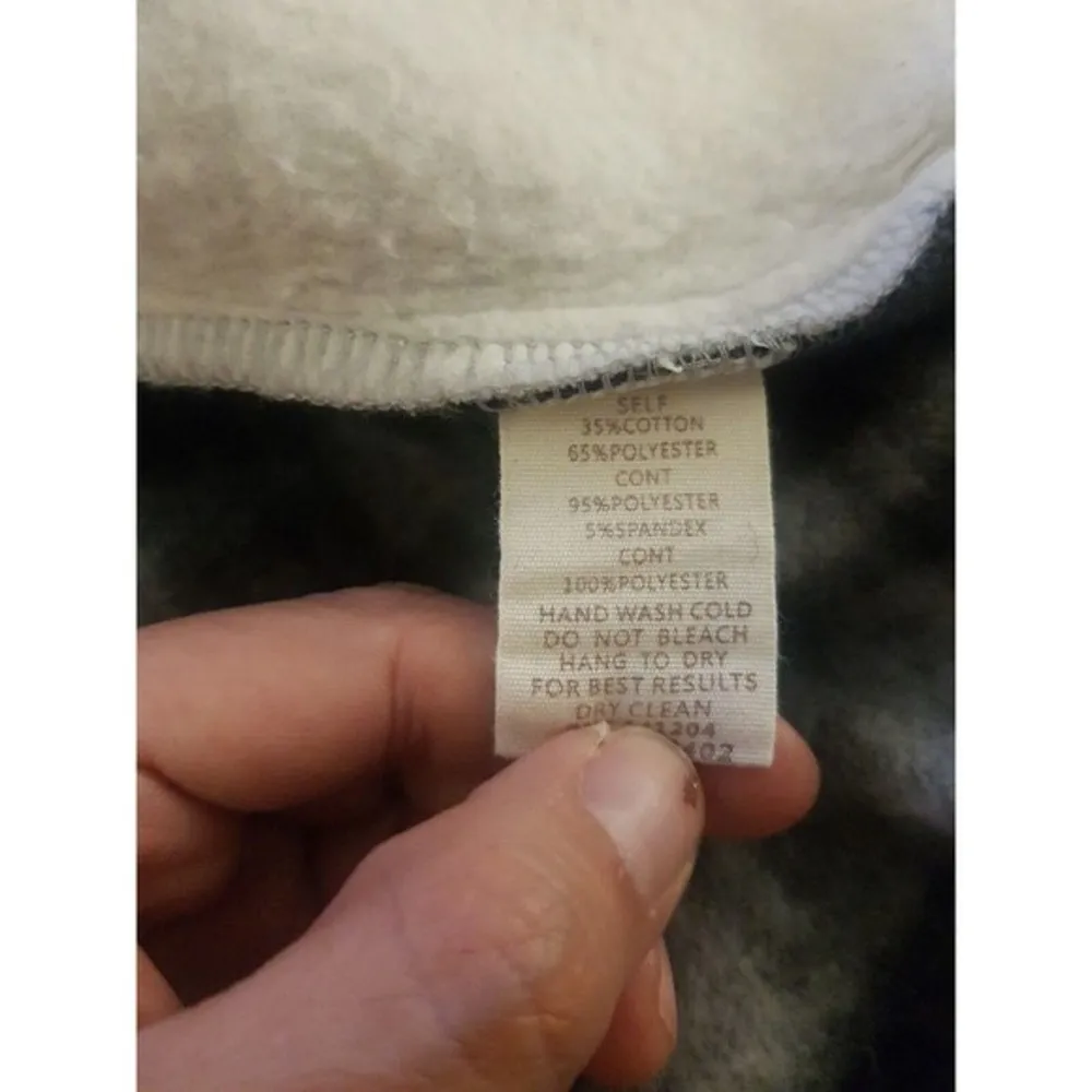 Hem & Thread Womens Gray Knit Fleece Plaid Cardigan Thick Size Medium Collar - Image 12