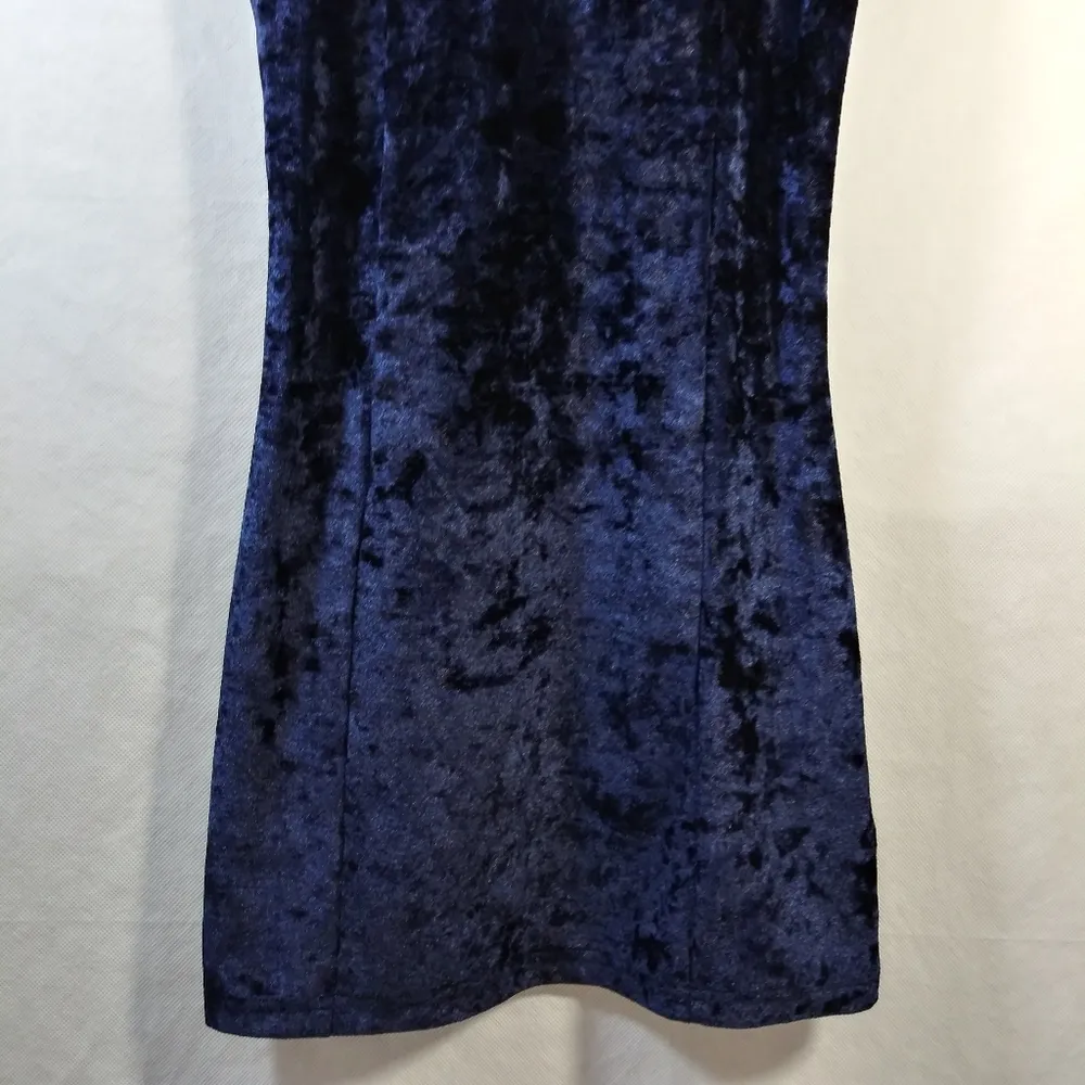 Insight Blue Velvet Body Con Mini Sleeveless Dress Size 4 - Image 3