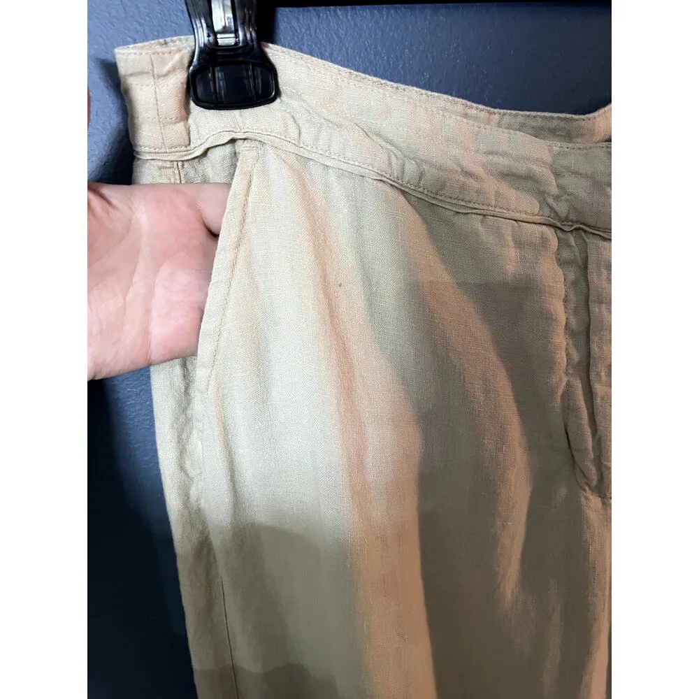 Chicos Pants Womens 1.5 (10) Beige Tan Wide Leg 100% Linen Airy Spring - Image 3