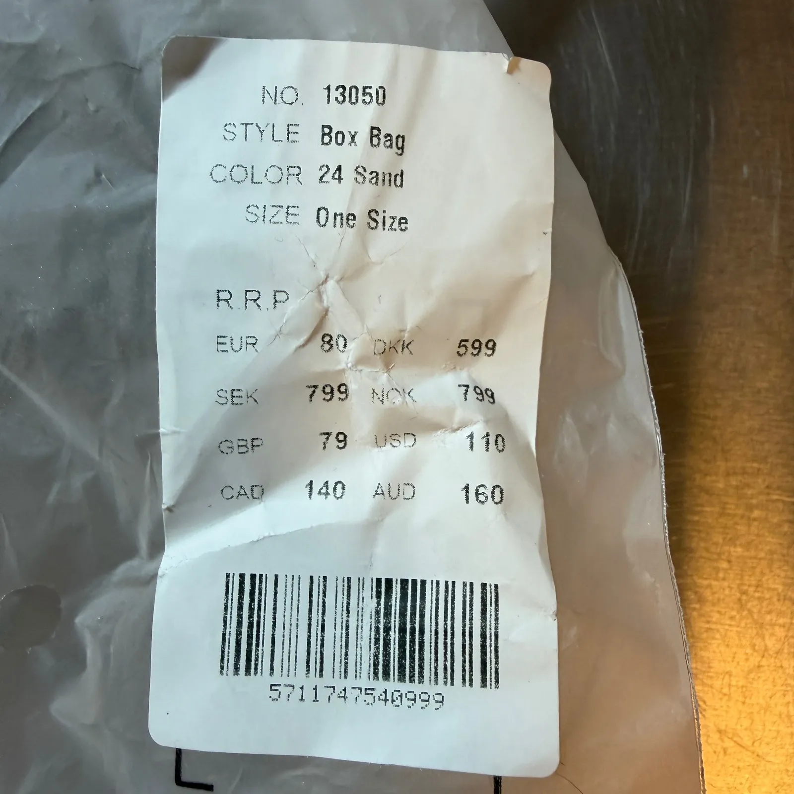 Rains Box Bag Sand Beige Waterproof Crossbody Minimalist Unisex Shoulder Bag New Tan - Image 8