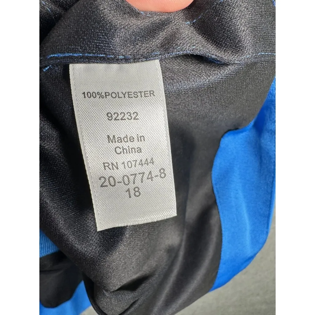 Jessica London Size 18 Jacket Womens Blue Drawstring Zip Lightweight Solid Mock - Image 7