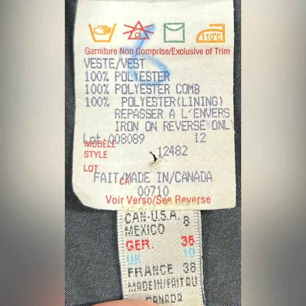 Joseph Ribkoff Trends VTG Size 8 (M) Brown Reptile Print Faux Fur Collar Vest - Image 3